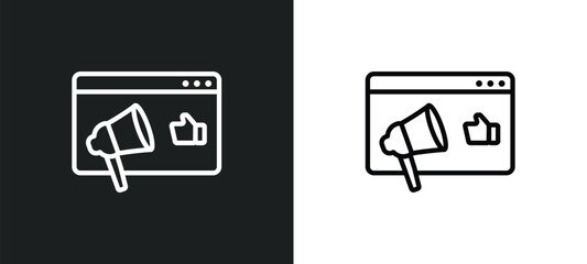 promotion outline icon in white and black colors. promotion flat vector icon from social media marketing collection for web, mobile apps and ui.