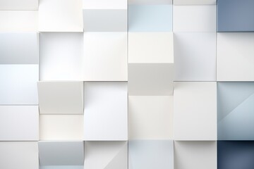 Minimalist Abstract Background of Geometric Shapes in Varying Shades of White Created with Generative AI