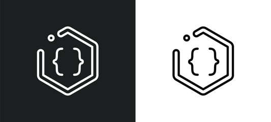 parentheses grouping outline icon in white and black colors. parentheses grouping flat vector icon from signs collection for web, mobile apps and ui.
