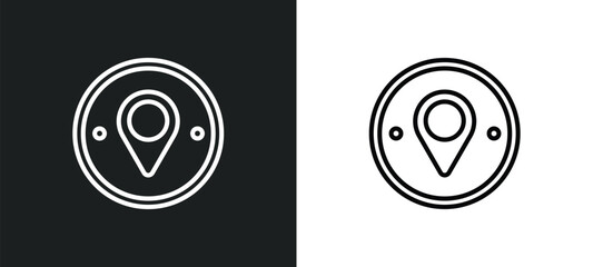 map and map pointer outline icon in white and black colors. map and pointer flat vector icon from signs collection for web, mobile apps ui.