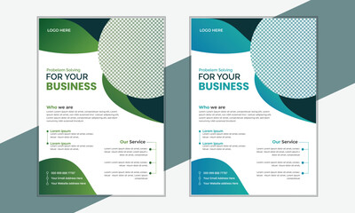 Business Flyer design A4 size corporate flyer template for marketing professional and modern business flyer with some services point business flyer set with photo placement clean look with gradient 