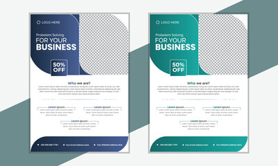 Business Flyer design A4 size corporate flyer template for marketing professional and modern business flyer with some services point business flyer set with photo placement clean look with gradient 
