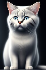 Beautiful Cute White Persian Cat - Generative AI