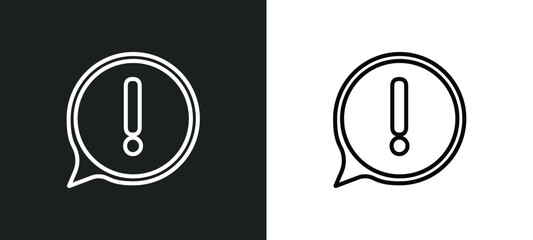 exclamation outline icon in white and black colors. exclamation flat vector icon from signs collection for web, mobile apps and ui.