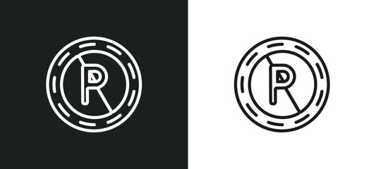 no parking outline icon in white and black colors. no parking flat vector icon from signs collection for web, mobile apps and ui.