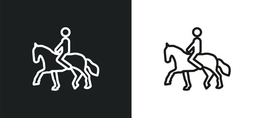 horseman outline icon in white and black colors. horseman flat vector icon from shapes collection for web, mobile apps and ui.