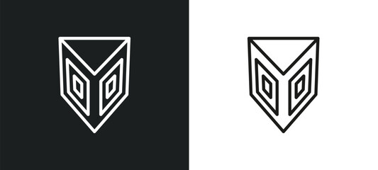 triangular prism outline icon in white and black colors. triangular prism flat vector icon from shapes collection for web, mobile apps and ui.