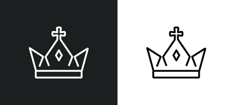 prince crown outline icon in white and black colors. prince crown flat vector icon from shapes collection for web, mobile apps and ui.