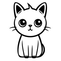 cat, Cat outline vector, World cat day, International cat day, Cat silhouette illustration