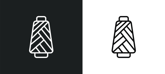 thread spool outline icon in white and black colors. thread spool flat vector icon from sew collection for web, mobile apps and ui.