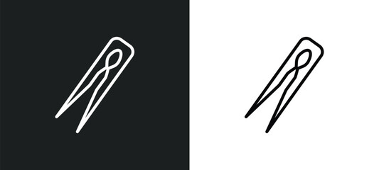 Obraz premium thread nippers outline icon in white and black colors. thread nippers flat vector icon from sew collection for web, mobile apps and ui.