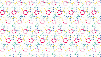 Abstract vector seamless pattern color and swatches oriental line texture on white background wallpaper geometric diagonal fabric waves set of design elements