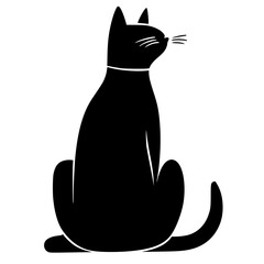 cat, Cat outline vector, World cat day, International cat day, Cat silhouette illustration
