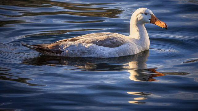 country goose swimming  HD 8K wallpaper Stock Photographic Image