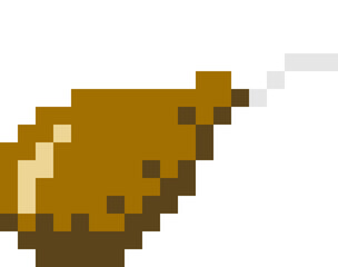 Obraz premium Chicken wing cartoon icon in pixel style.