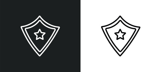 police shield outline icon in white and black colors. police shield flat vector icon from security collection for web, mobile apps and ui.