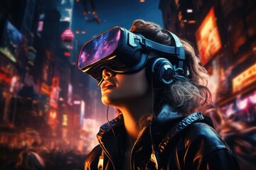 Fototapeta na wymiar Virtual Reality Gaming - Future of Entertainment