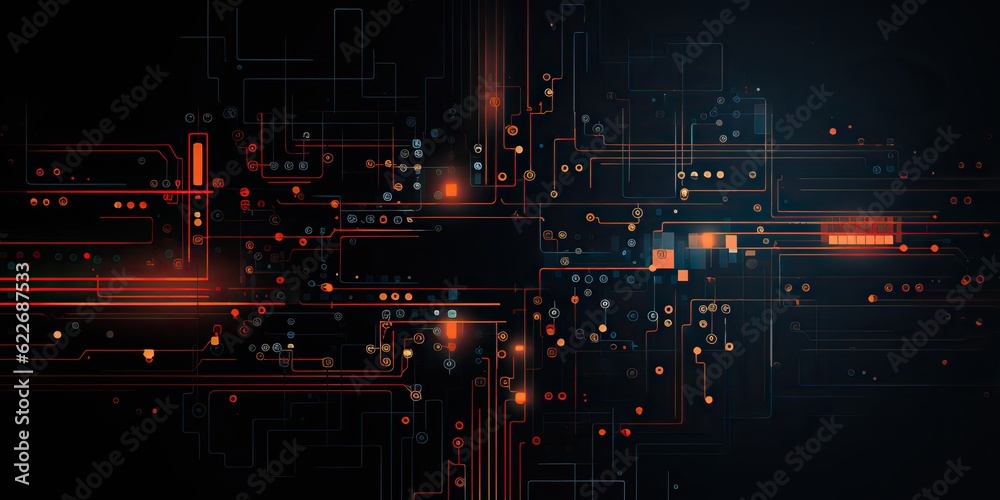 Wall mural ai generated. ai generative. abstract geometric background hud display innovation monitor technology