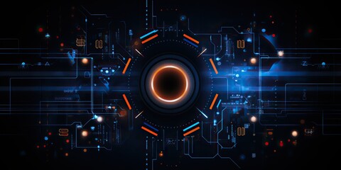 AI Generated. AI Generative. Abstract geometric background hud display innovation monitor technology game graphics. Graphic Art