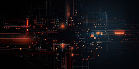 AI Generated. AI Generative. Abstract geometric background hud display innovation monitor technology game graphics. Graphic Art