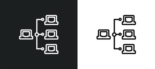 sitemap outline icon in white and black colors. sitemap flat vector icon from seo & web collection for web, mobile apps and ui.