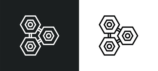 cells outline icon in white and black colors. cells flat vector icon from science collection for web, mobile apps and ui.