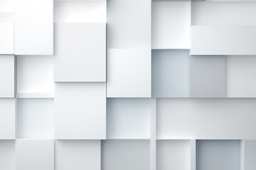 Minimalist Abstract Background of Geometric Shapes in Varying Shades of White Created with Generative AI