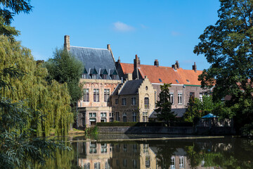 Fototapeta na wymiar Belgium View of Bruges on a sunny autumn day