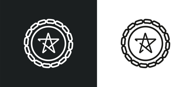 satanism outline icon in white and black colors. satanism flat vector icon from religion collection for web, mobile apps and ui.