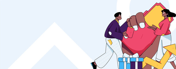 Holiday Shopping E-Commerce Online Shopping People Flat Vector Concept Operation Hand Drawn Illustration
