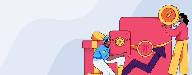 Holiday Shopping E-Commerce Online Shopping People Flat Vector Concept Operation Hand Drawn Illustration
