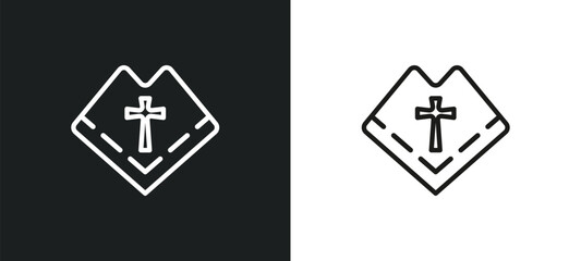 mantle outline icon in white and black colors. mantle flat vector icon from religion collection for web, mobile apps and ui.