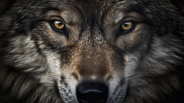 gray wolf portrait HD 8K wallpaper Stock Photographic Image © Ahmad