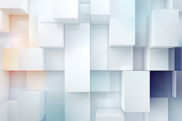 Minimalist Abstract Background of Geometric Shapes in Varying Shades of White Created with Generative AI
