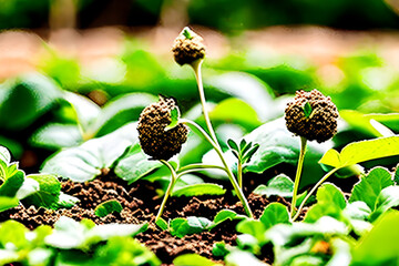 Growth and success symbolized by a sprouting plant breaking through concrete.
Generative AI
