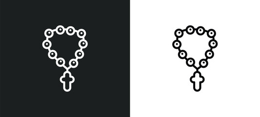 raya rosary outline icon in white and black colors. raya rosary flat vector icon from religion collection for web, mobile apps and ui. - obrazy, fototapety, plakaty