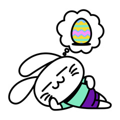 Vector Cartoon Cute Funny Kawaii Easter Bunny Illustration Isolated