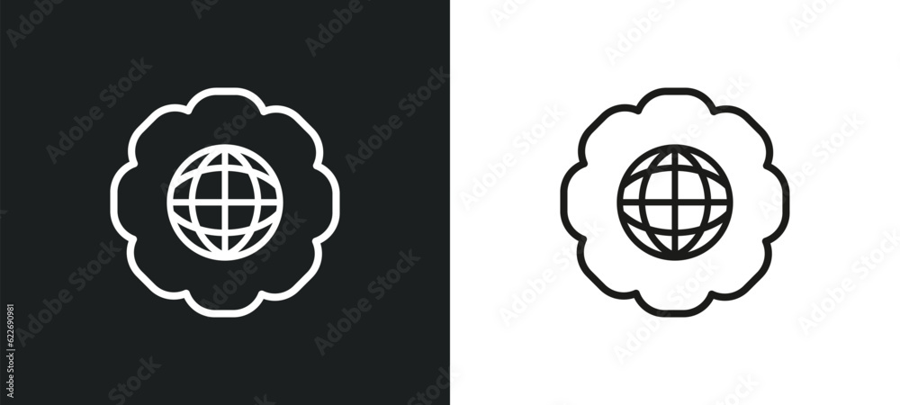 Poster cyberspace outline icon in white and black colors. cyberspace flat vector icon from programming coll