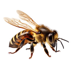 Honey bee cutout isolated on white transparent background