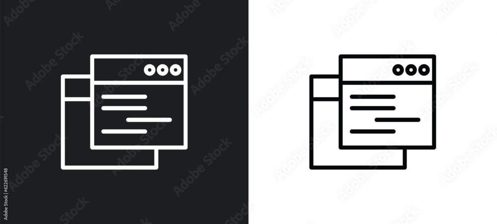 Poster code outline icon in white and black colors. code flat vector icon from programming collection for w