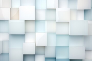 Minimalist Abstract Background of Geometric Shapes in Varying Shades of White Created with Generative AI