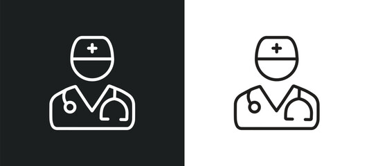 Fototapeta premium podiatrist outline icon in white and black colors. podiatrist flat vector icon from professions collection for web, mobile apps and ui.