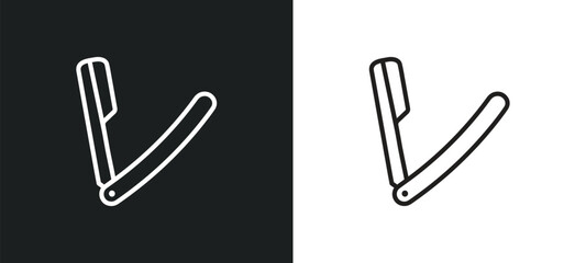 barber outline icon in white and black colors. barber flat vector icon from professions collection for web, mobile apps and ui.