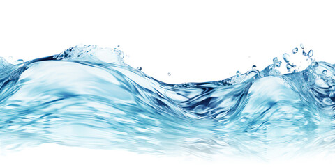Water surface splash wave ripple isolated on white transparent background