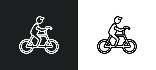 cyclist outline icon in white and black colors. cyclist flat vector icon from people skills collection for web, mobile apps and ui.