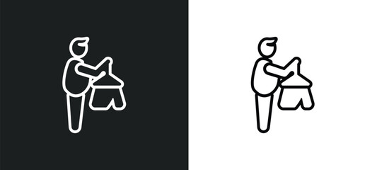 stylist outline icon in white and black colors. stylist flat vector icon from people skills collection for web, mobile apps and ui.