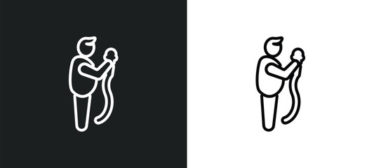 journalist outline icon in white and black colors. journalist flat vector icon from people skills collection for web, mobile apps and ui.