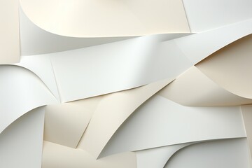 Minimalist Abstract Background of Geometric Shapes in Varying Shades of White Created with Generative AI