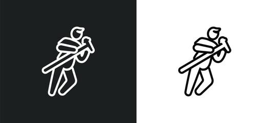 man singing outline icon in white and black colors. man singing flat vector icon from people collection for web, mobile apps and ui.