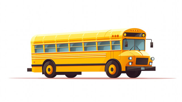 school bus illustration isolated white background